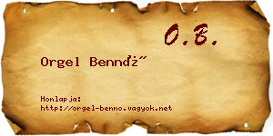 Orgel Bennó névjegykártya